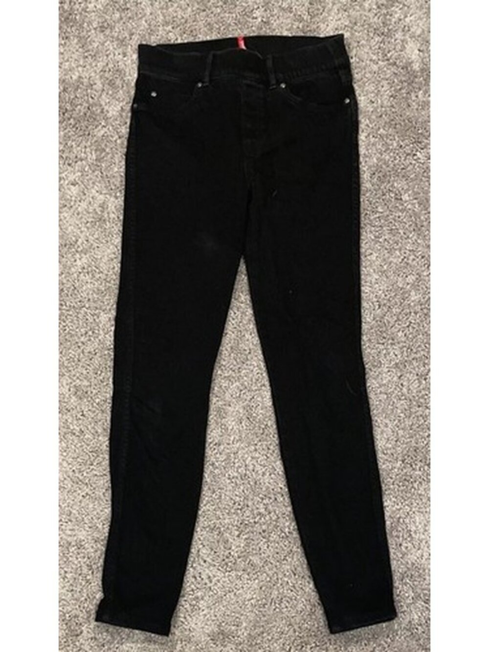 Spanx Straight Leg Jeans Women’s Small Black Pull On Stretch Mid Rise Pants